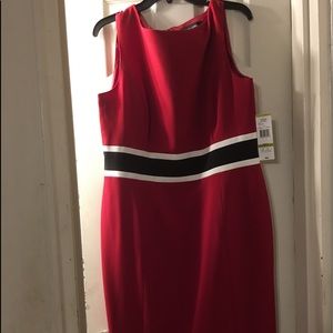 Red sheath dress